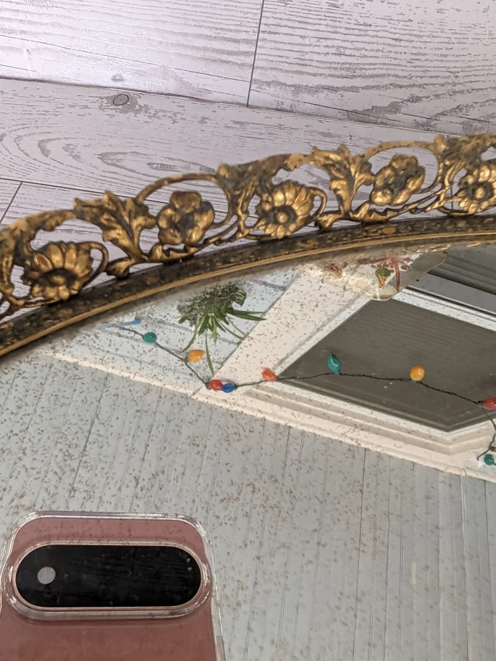 Vintage Hollywood Regency Gold Ormolu Mirrored Vanity Tray, Oval